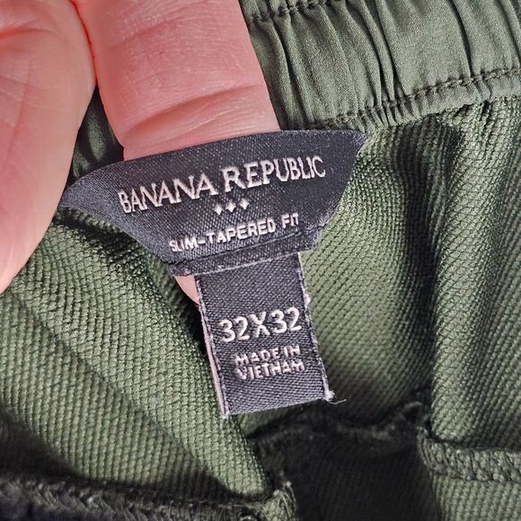 Banana Republic Pants Mens 32x32 Green Slim Taper Fit Tech Chino Performance - Picture 8 of 11